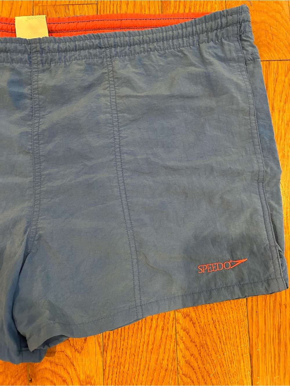 Vintage Speedo Swim Trunks Mens Size M Blue Red Nylon Athletic Shorts - Picture 4 of 11